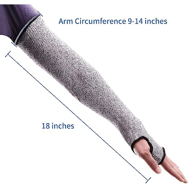 Kuttresistente ermer med tommelhull 18\" Arm Protection Bite Proof fo