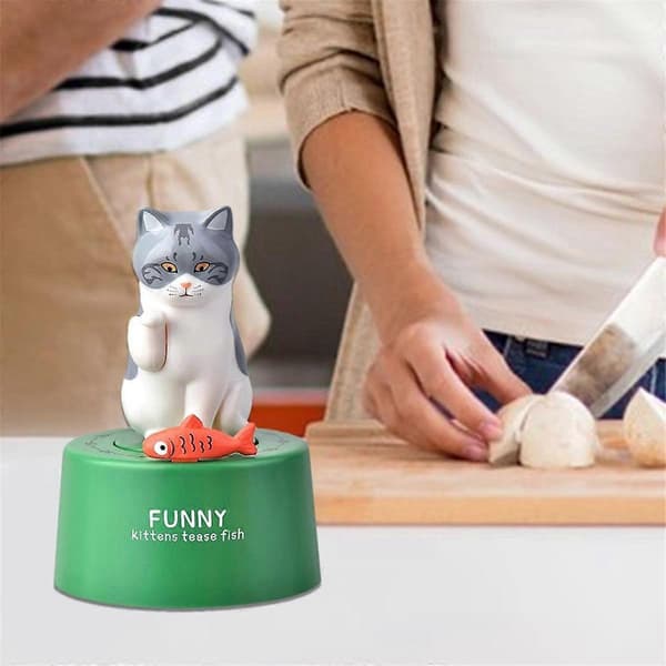 Kat Køkken Timer, Mekanisk Køkkenværktøj Timer, Kort Timer Kat Køkken Timer Kat Kat Ur Køkken Timer Orange Farve