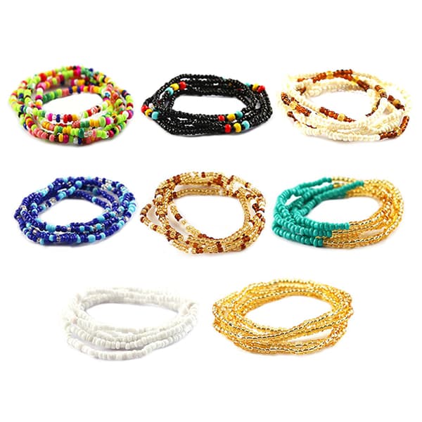 8 stk/sett Sommer Strand Elastisk Midje Perle Kjede Mage For Kvinner
