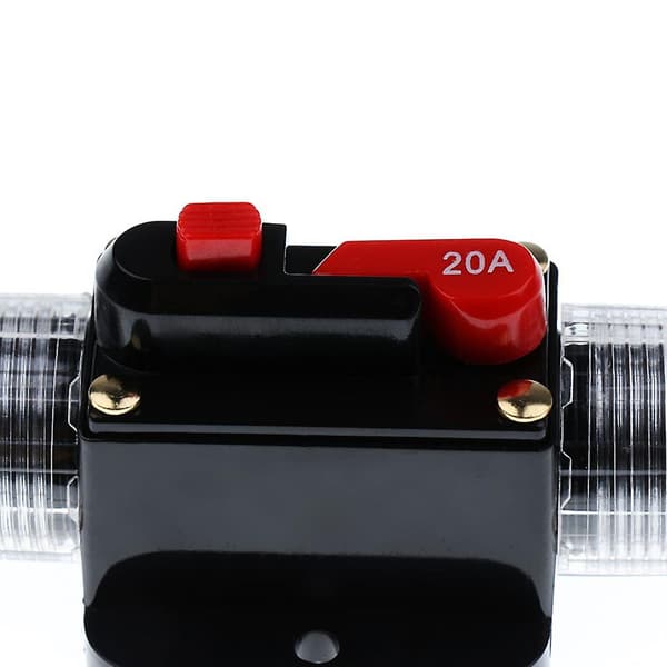 Dc 12v-24v Bil Audio Inline Manuel Nulstilling Afbryder Sikring 20 Amp