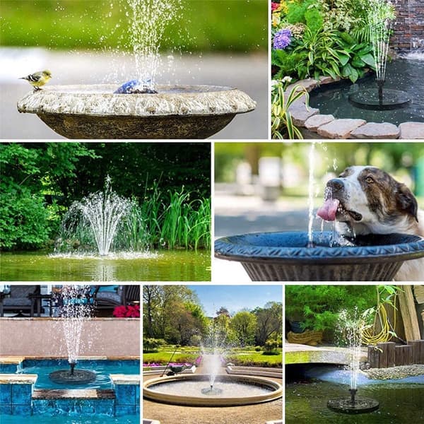 Solcellsfontän, 1,4W solcellsdammpump med 4 effekter | Maximum