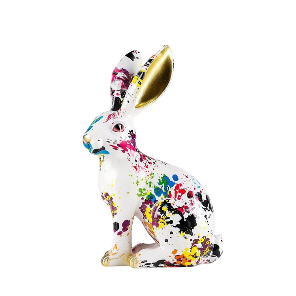 Moderni kanin patsas Värikäs maalattu kanin koriste hartsipupu