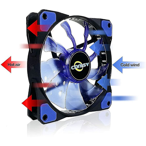 120mm PC-kabinet køleventilator Ultra Quiet Computer Gaming Cooler High Airflow Fans