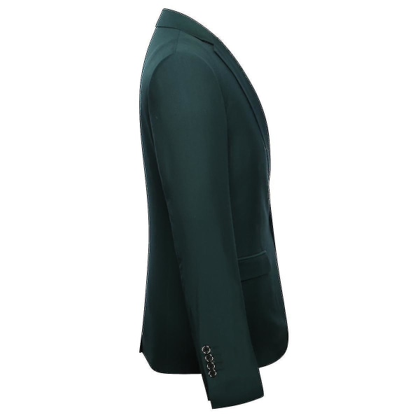 Miesten puku Business Casual 3-osainen puku Blazer Housut Liivi 9 väriä Z Green L