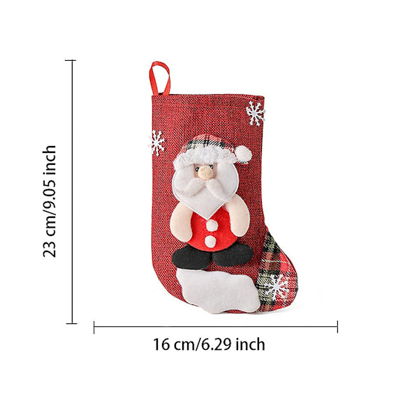 Julstrumpa för att hänga på julgranen, eldstaden, presentpåse i ovävd tyg