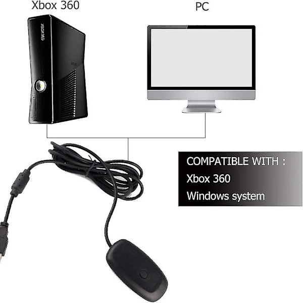 Xbox360 Kontrollermottaker Trådløs Kontroller Til PC Adapter Trådløs