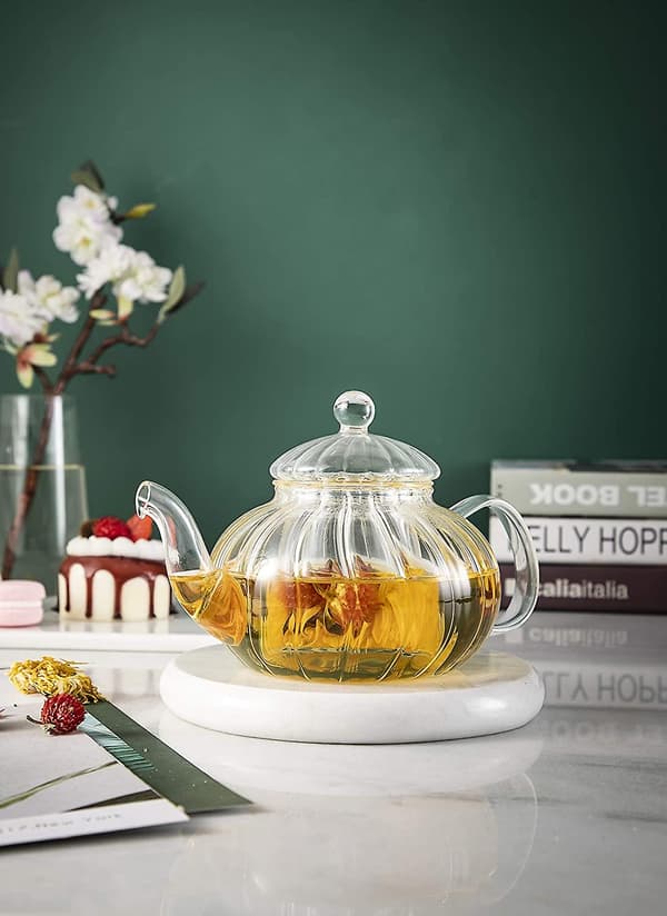 Glas Tekande med Infuser Græskar Design (600ml Græskar Tekande)
