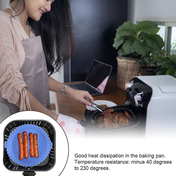 Lämmönkestävä Air Fryer silikonipotti kahvalla, uudelleenkäytettävät vuoraukset