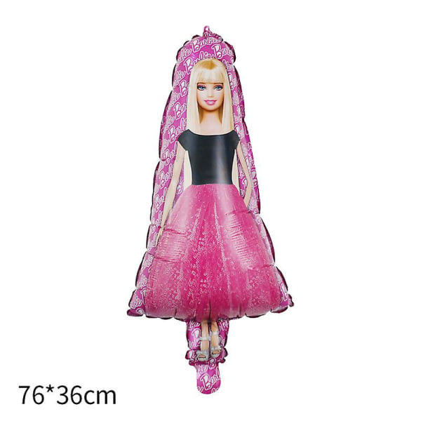 Barbie-syntymäpäiväjuhlien koristelu alumiinifolio ilmapallo lapsille tytöille tapahtumatarvikkeet tausta kertakäyttöiset pöytäastiat banneri lahjapussi Balloon Set 2 -18pcs