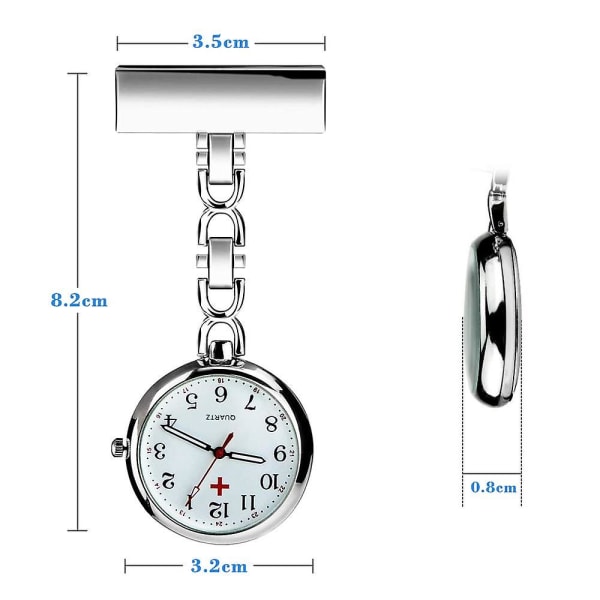 Sjuksköterskor Fob Watch - Medical Lapel Pin Clip-on Brosch Hängande Pocket Fob Watches For Men Women, Daily Waterproof Quartz