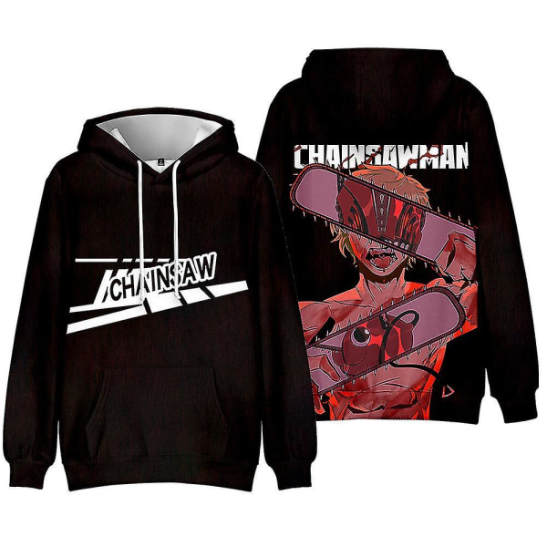 Chainsaw Man Anime Print Hoodie Lang Ermet Tilfeldig Hettegenser Topper For Unisex Menn Kvinner C 2XL