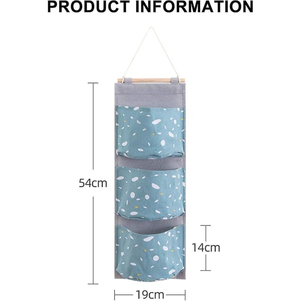 Vegglagringspose, Hengeoppbevaringsorganisator Hengepose 3 Lommer Vanntett Oxford-stoff for Dør