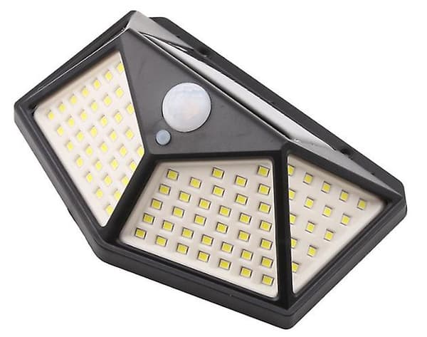 Utendørs solcellelampe med bevegelsessensor, LED flomlys, utendørs veggbelysning, solcelle spotlight, IP65 vanntett, 3 lysmoduser