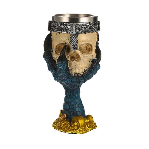 Skull Wine Glass Claw 3d Resin ruostumattomalla vuorauksella