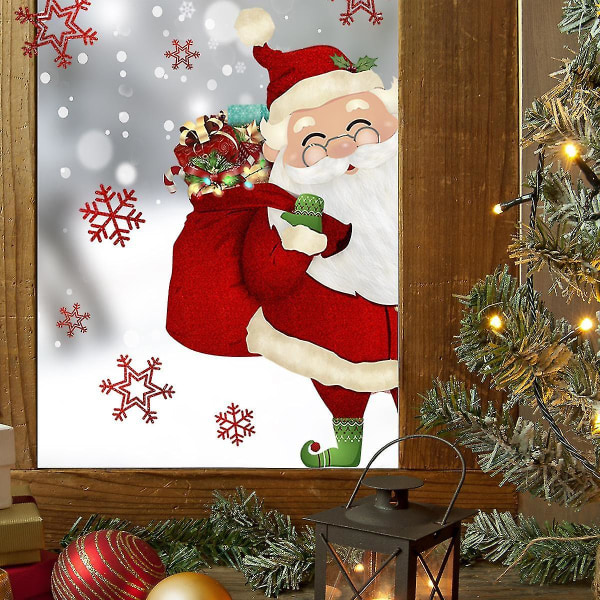 Joulun ikkunatarrat, jouluikkunatarrat Santa Snowf