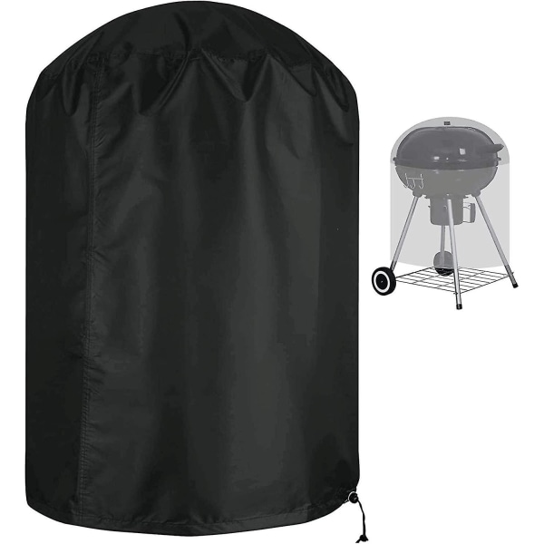 Spherical Bbq Cover Waterproof Ripstop 210d Oxford Fabric Anti-uv,windproof Side Strap Black 70x70cm