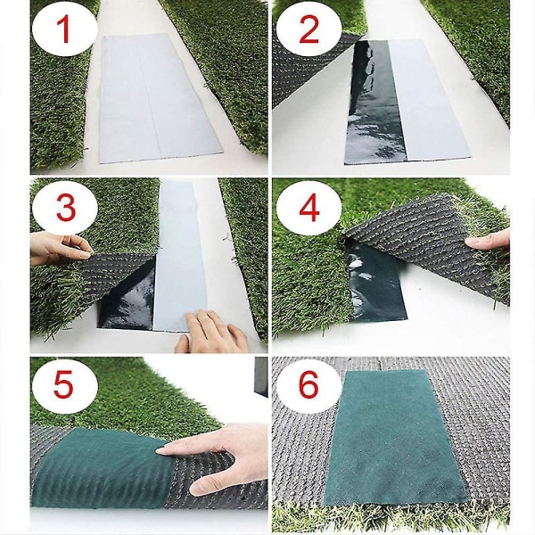 10m X 15cm Nurmikon teippi Itsekiinnittyvä mattoteippi Keinotekoinen ruohosaumateippi Nurmikon mattoteippi Vihreä kiinnitys nurmikon saumateippi