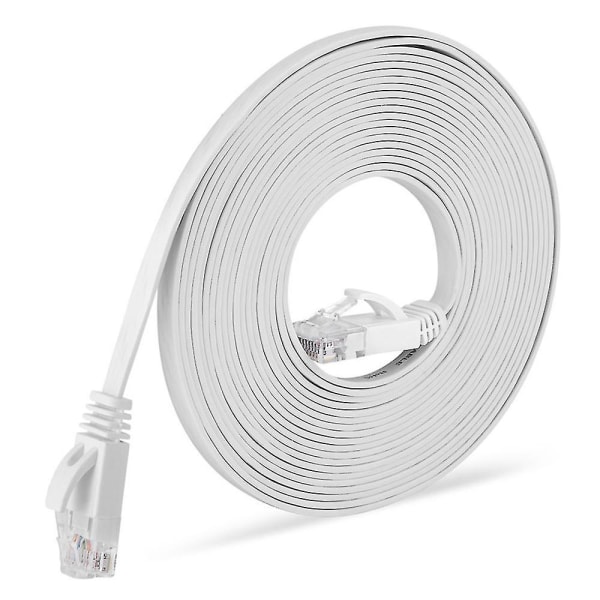 20m - Cat 6 Ethernet-kaapeli - Litteä RJ45-verkkojohto - 1000 Mbit/s nopeus - Gigabit Lan-kaapeli - Litteä Internet-patch-kaapeli PC:lle PS5:lle Xboxille