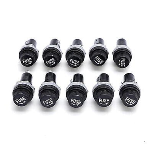 10 st Säkringshållare Glasssäkringar Tunn Säkring 5x20mm Skruvlock Fk