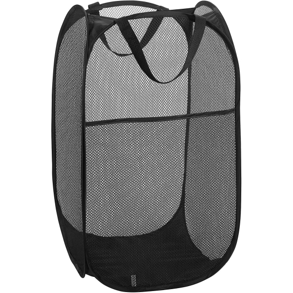 Mesh Pop Up Tvättkorg - Bärbar, Hållbart Handtag, Hopvikbar