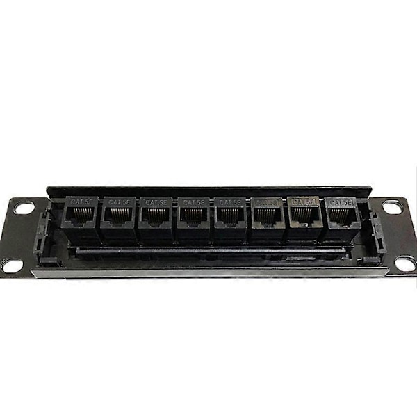 8 Port Rak CAT6 Patchpanel RJ45 Nätverkskabel Adapter Jack Ethernet Distributionsram