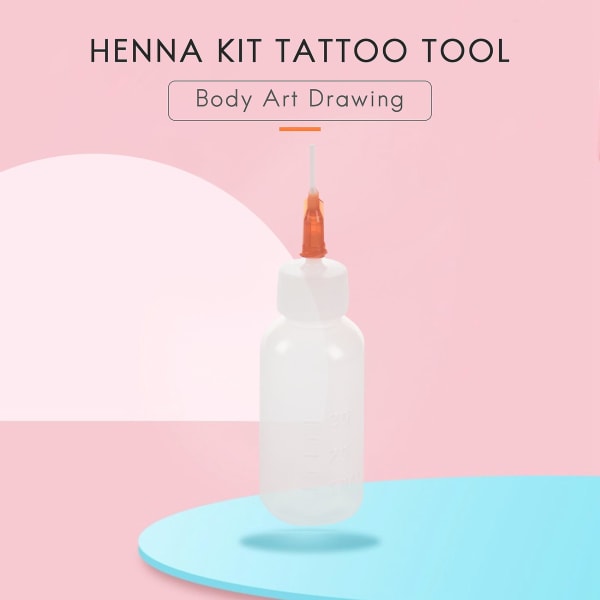 16 kpl / set Henna Kit Applikaattori Suuttimet Pullot Liitä Tatuointi Vartalotaide Piirustustyökalu