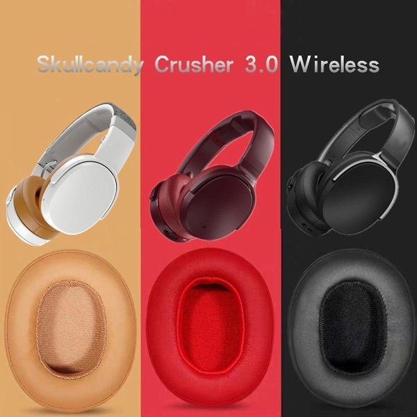 2 stk øreputer egnet for Crusher 3.0 trådløs øretelefonhylse Svamppute lær øreklokker (svarte)
