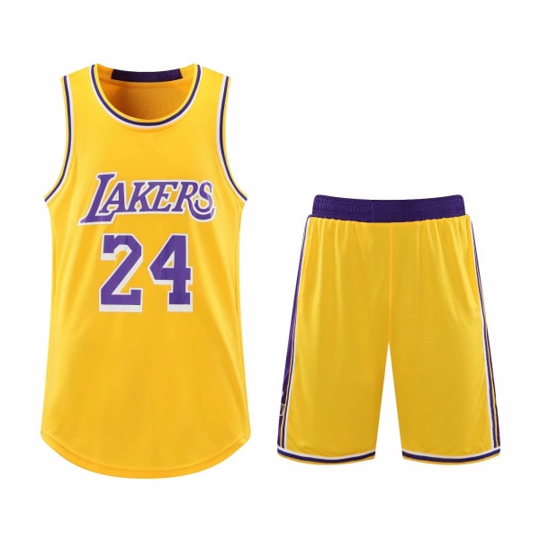 #24 Kobe Bryant Basketball Kit Lakers ungdomströja L