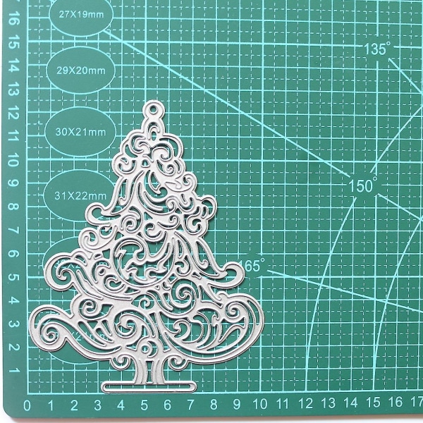 Julgran Prägling Skär Stencil Mallar För Scrapbooking Album Papperskort Tillbehör (silver1pc)