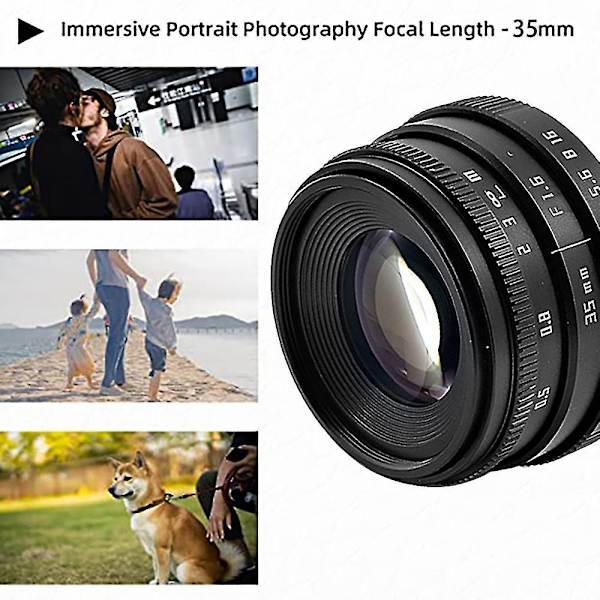 35mm kameraobjektiv F1.6 C-fäste bländare fast fokus digitalkameraobjektiv för spegellösa kameror