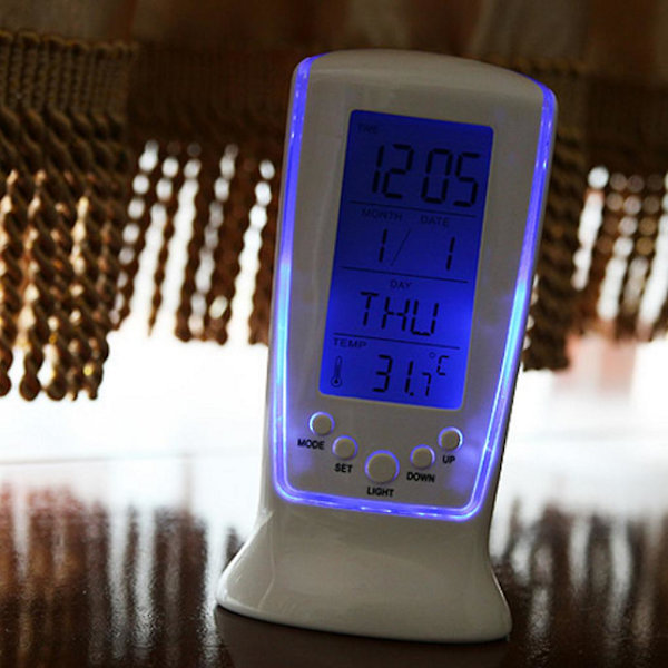 Digital Klocka LCD Tid Temperatur Kalender Display Klocka Hem