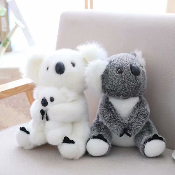 Pehmoinen koala-pehmolelu, söpö ja pehmeä, simuloitu koala-pehmolelu, täytetty koala lapsille, lahja Gray2pcs L