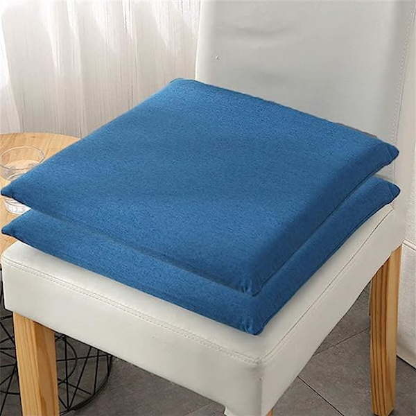 Stolepude, firkantet sædehynde skridsikker blød memory foam pude til peacock blue