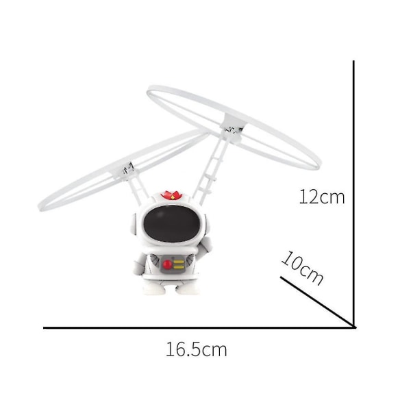 Astronaut Flygende Helikopter Mini Drone Hånd Infrarød Induksjonskontroll Suspensjonsflyleker Gaver White