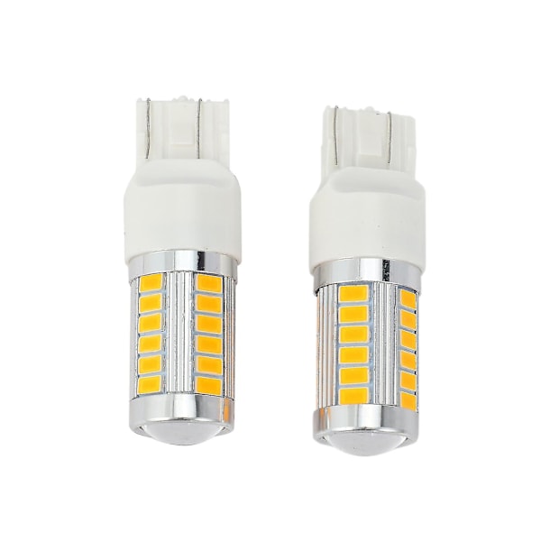 7443, T20 Led Pærer Ravgul 900 Lumen Super Lyse Blinklys Lys Brems Stop Parkering Lys
