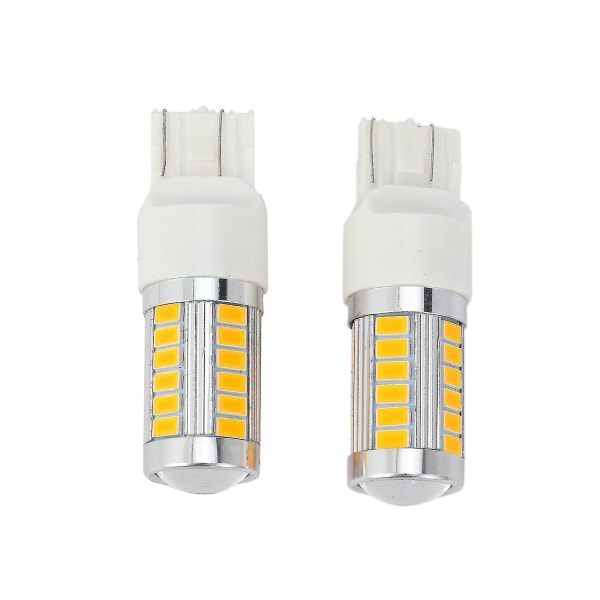 7443, T20 Led-pærer ravgule 900 lumen superlyse blinklys bremselys parkeringslys
