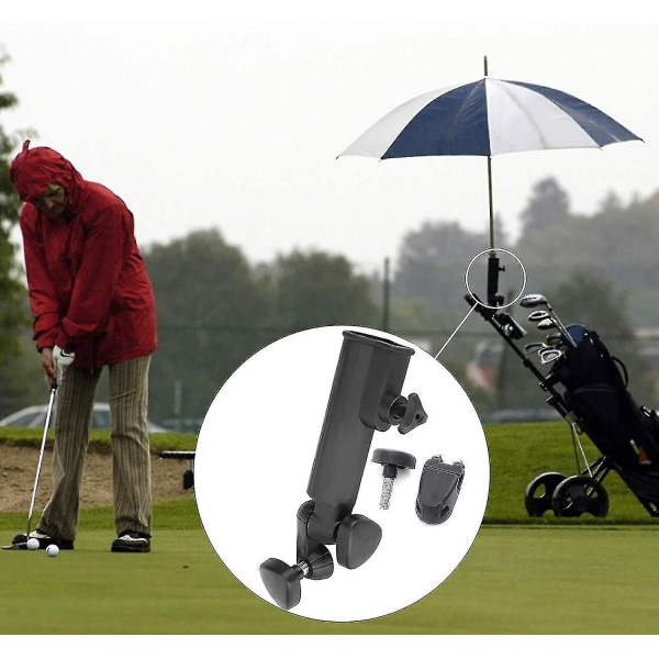 Säädettävä golf-sateenvarjoteline, golf-sateenvarjoteline Golf-sateenvarjokärry Universal sateenvarjoteline Nylon Uusi musta ulkourheiluun (1kpl, musta) -t