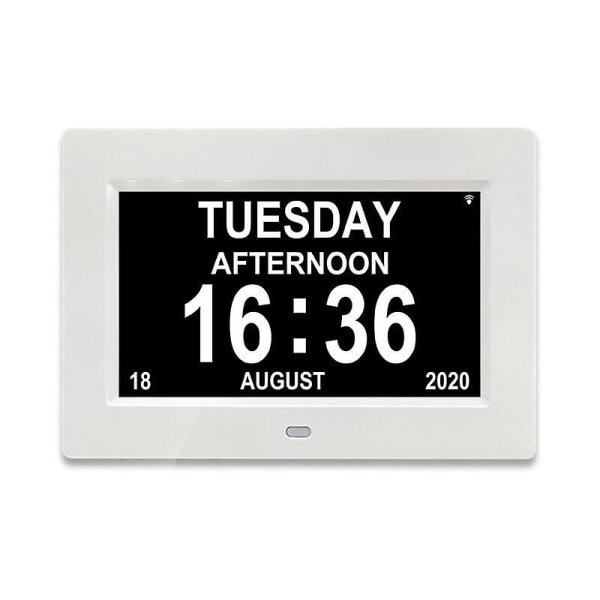 7" LCD digital kalenderklokke med dato, kalenderklokke med dato, dag og  klokkeslett | Alzheimers klokke | Klokke for eldre, det er for foreldre  (hvit) ce0d | Fyndiq