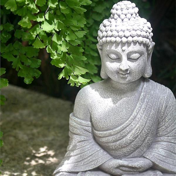 Vintage Havefigur af Buddha til Indendørs og Udendørs Have - Buddhistisk Figur - Skulptur - Hjemmedekoration