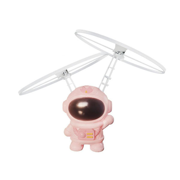 Astronaut Flyvende Helikopter Mini Drone Hånd Infrarød Induktion Kontrol Ophængs Flyvemaskine Legetøj Gaver Pink