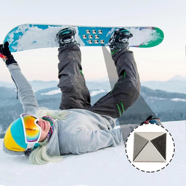 10 stk Snowboard Stomp Pads Zink Legering Pyramid Studs Anti-Slip Ski Snowboard Grip Stomp Mat til Vintersports