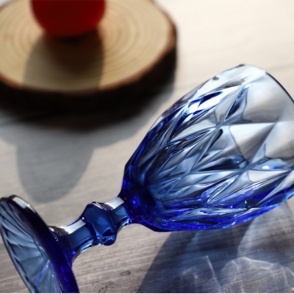 Färgade vinglas, vattenglasbägare, glasdryckesset, Vinta