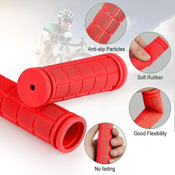 Par af skridsikre bløde gummi ergonomiske cykelgreb