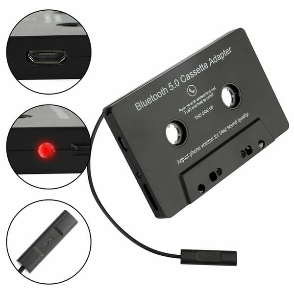 Bluetooth 5.0 Bil Stereo Kassettadapter Til Aux for iPhone Samsung