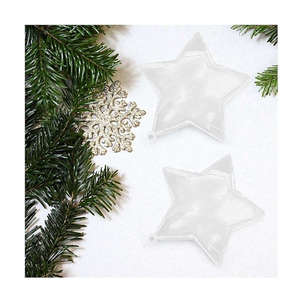 20 kpl 80 mm DIY täytettävät pallot läpinäkyvät muoviset koristepallot koristepallo juhlatarvikkeet (tähti Sh