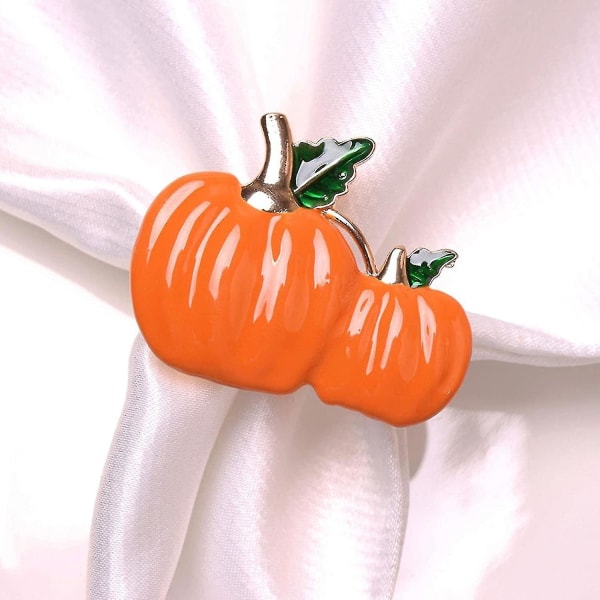 6 stk. Græskarservietholdere - Halloween servietringe Legeret servietholder til Halloween efterår Thanksgiving Day Bordpynt