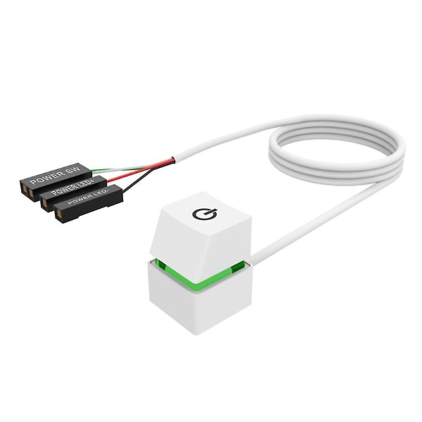 4m ekstern pc-strømknap Desktop-computer bundkort Til Fra Afbryder White Green light
