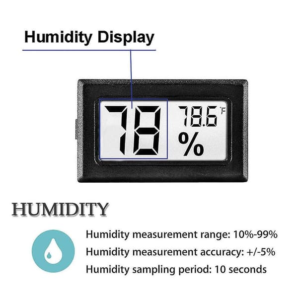 2-pakke Mini Digital Hygrometer Gauge Og Termometer