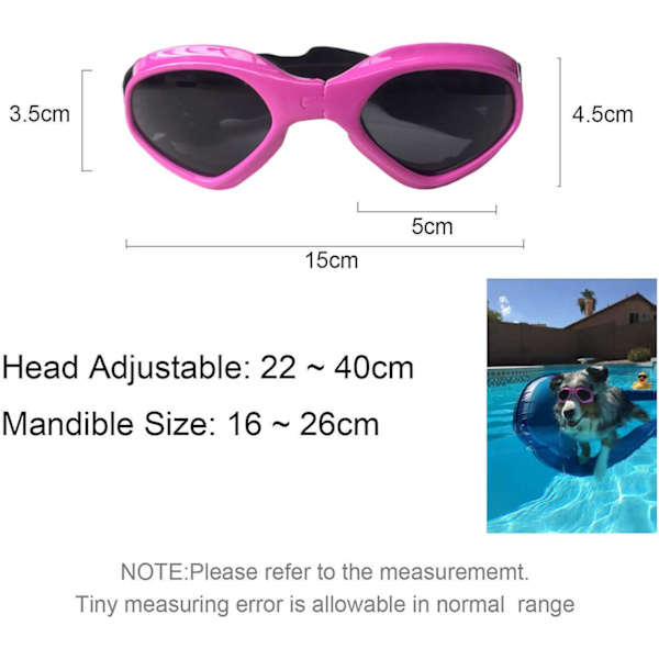 Solglasögon för husdjur, Vikbara hundsolglasögon med UV-skydd (Rosa 1 styck) pink
