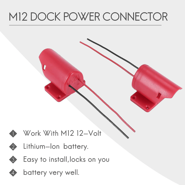 2-pak For Wheels Adapter 12v M12 Dock Connector 12 Gauge Ic Charr Ce Ladeadapter